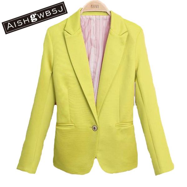 women's suits & blazers aishgwbsj european american candy color notched spring autumn women jackets female slim suit zs643, White;black